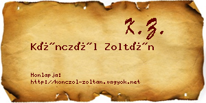 Könczöl Zoltán névjegykártya